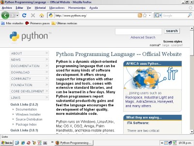 Navegando www.python.org